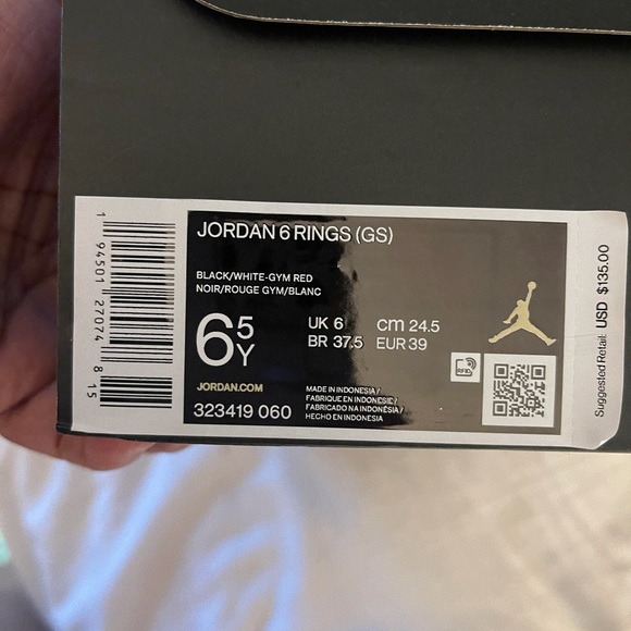 Jordan 6 RINGS(GS) red/black - Picture 9 of 9